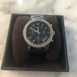 Michael Kors Black Ceramic And Diamond Watch